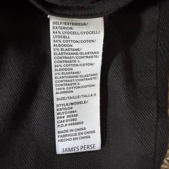 JAMES PERSE Single Pleat Relaxed Pull On Pants WOMEN'S joggers Size 2 Black - Picture 4 of 10